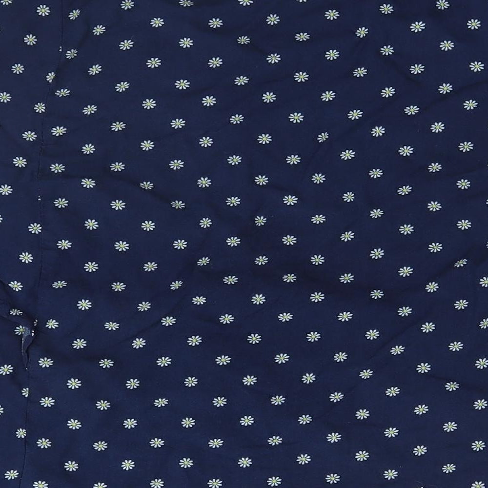 Brand and care label for Matalan women’s blue floral kimono pyjama top, size UK 12
