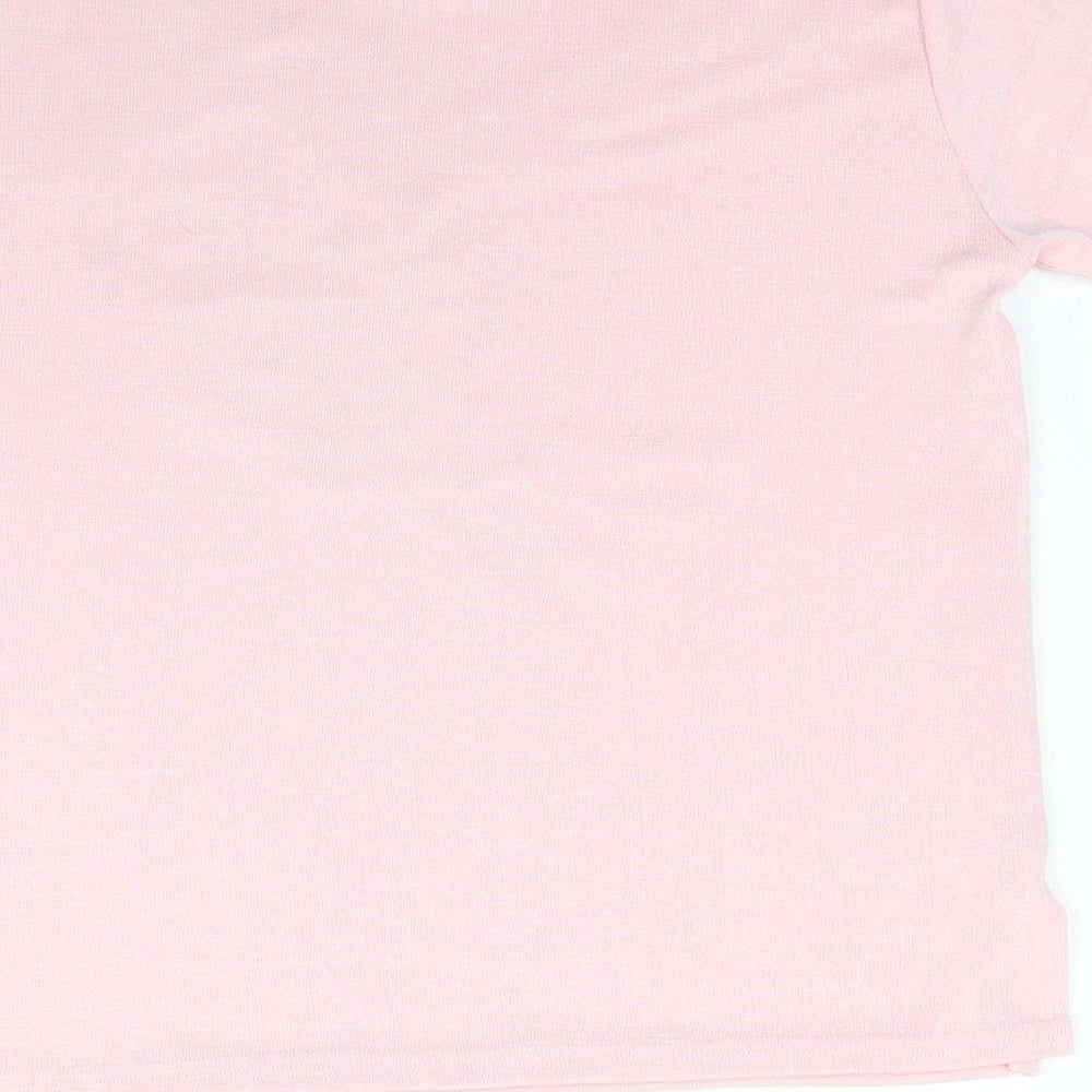 Womens UK Size 10 Pure & Natural Pink Basic T-Shirt