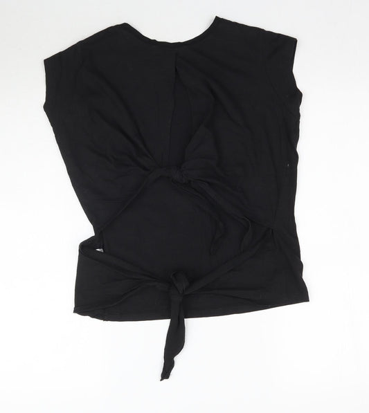Womens UK Size XS Brave Soul Black Basic T-Shirt