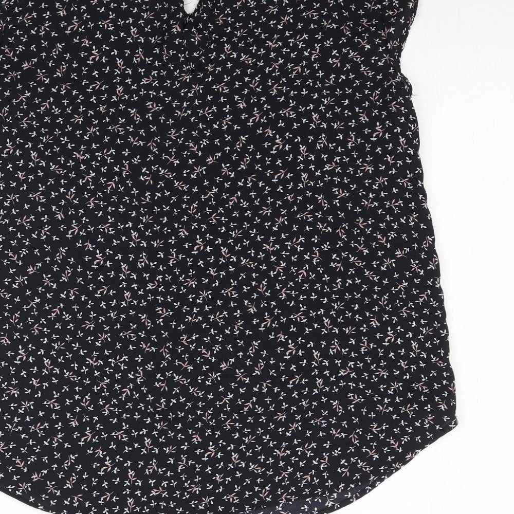 Womens UK Size S Premise Black Basic Blouse