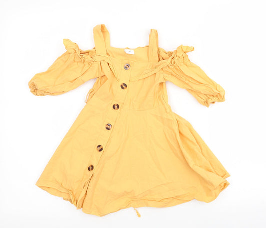 Preworn Girls Yellow A-Line Size 3 Years