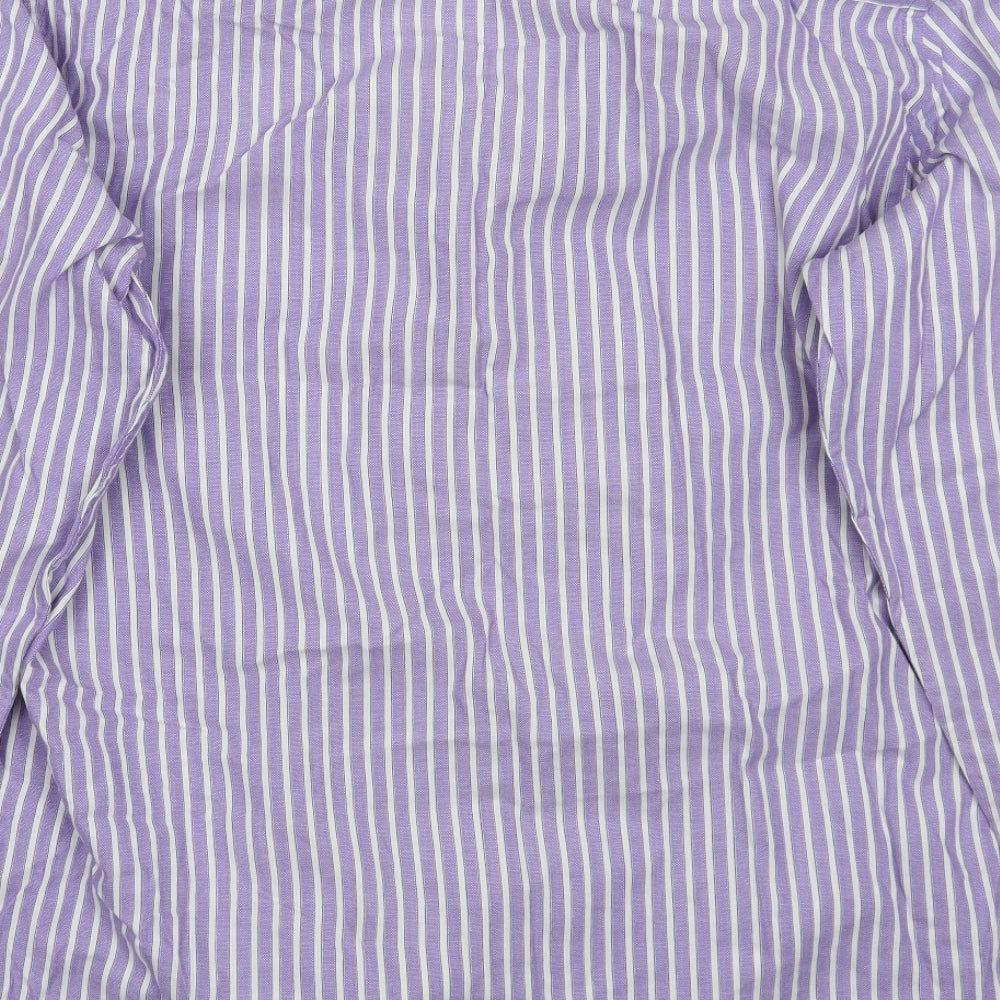 Taylor & Wright Mens Purple Striped Button-Up Size 15.5