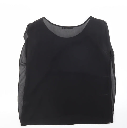 Womens UK Size 10 Oasis Black Basic Blouse