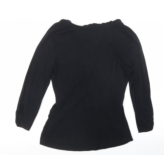 Coast Womens Black Basic T-Shirt Size 14