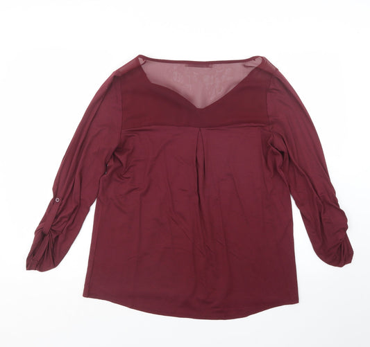 George Womens Purple Basic Blouse Size 12