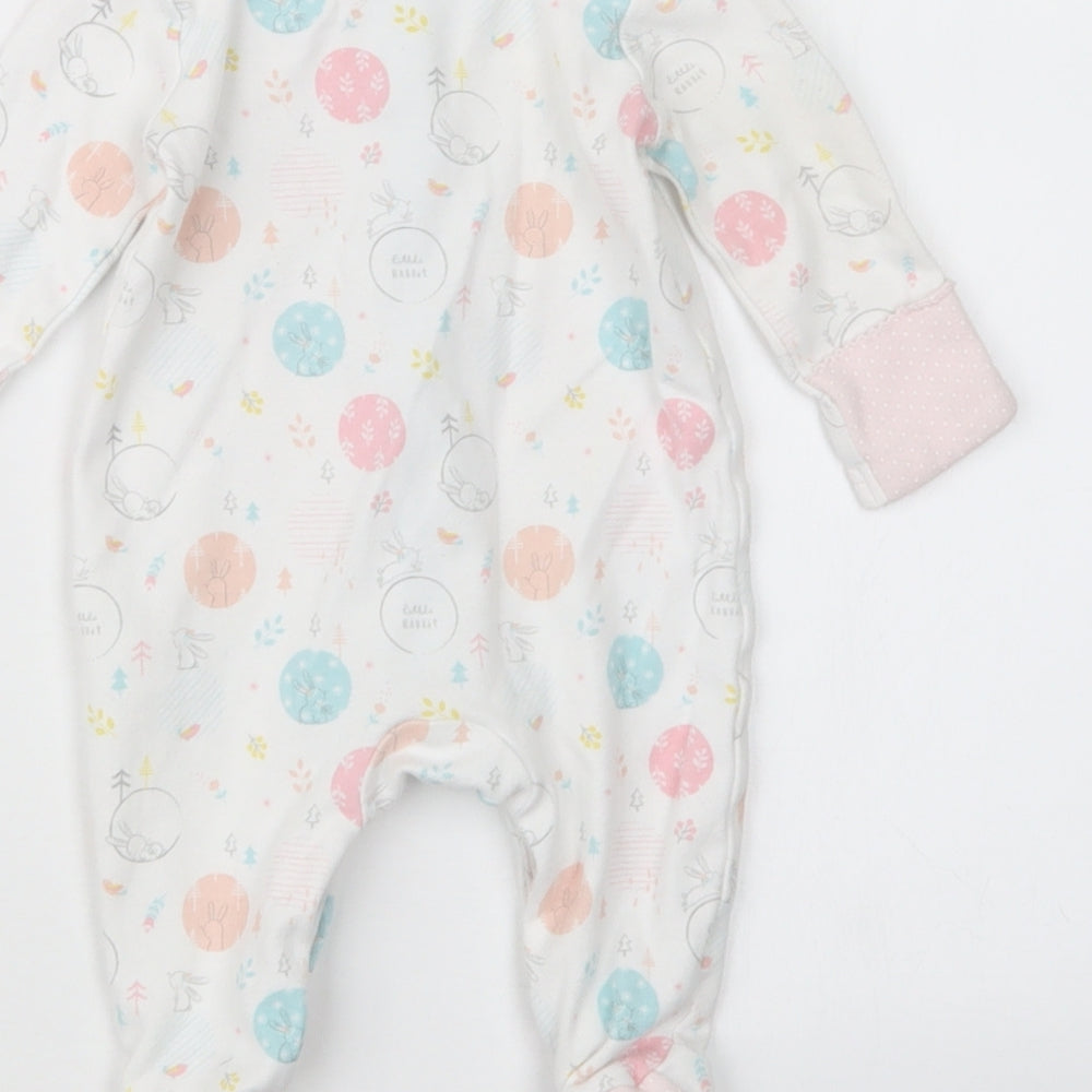 Mini Club Girls White Geometric Babydoll One Piece Size 0-3 Months