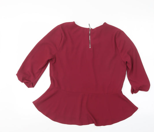 Atmosphere Womens Purple Basic Blouse Size 12