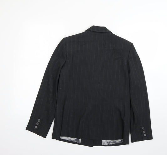 collection Womens Grey Striped Jacket Blazer Size 14