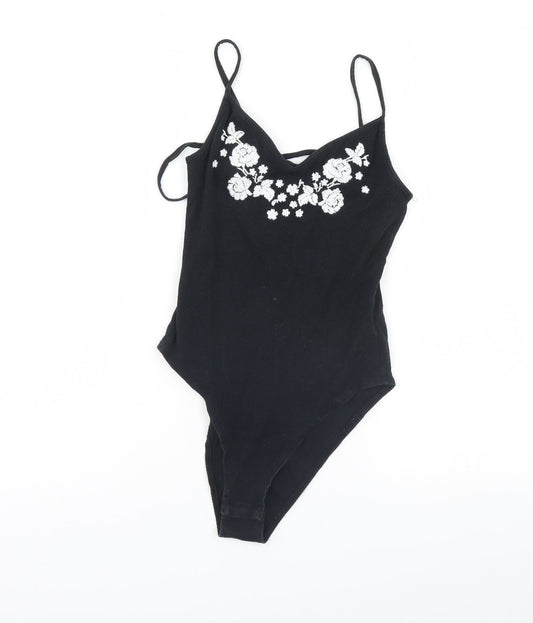 Womens UK Size 6 Topshop One-Piece Black Bodysuit