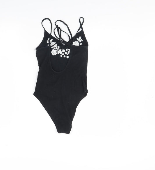 Womens UK Size 6 Topshop One-Piece Black Bodysuit
