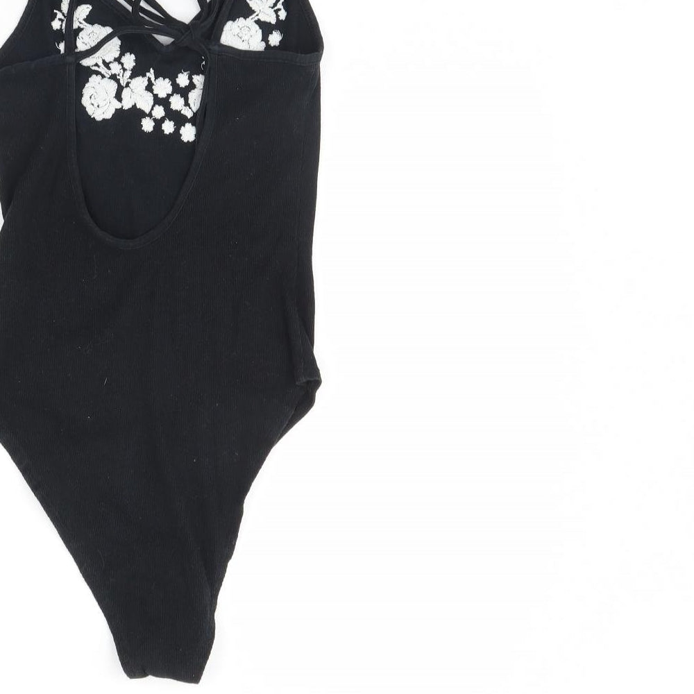 Womens UK Size 6 Topshop One-Piece Black Bodysuit