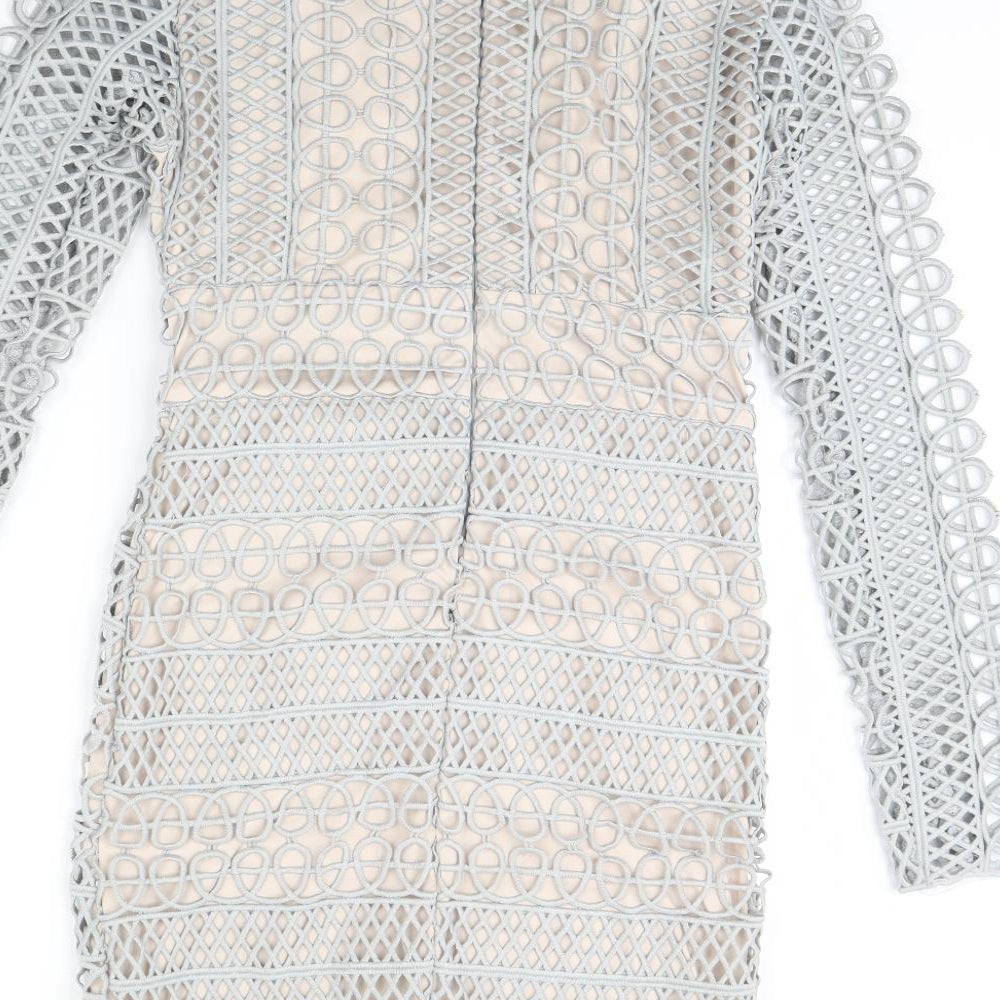 Missguided Womens Grey Pencil Dress Size 10