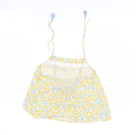 M&S Womens Yellow Floral Basic Tank Size 12