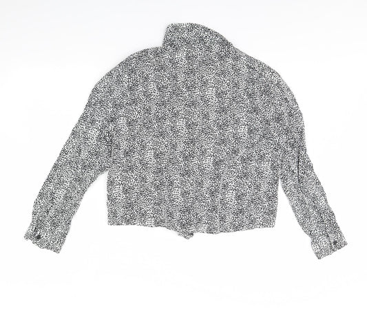 F&F Womens Black Geometric Basic Button-Up Size 18