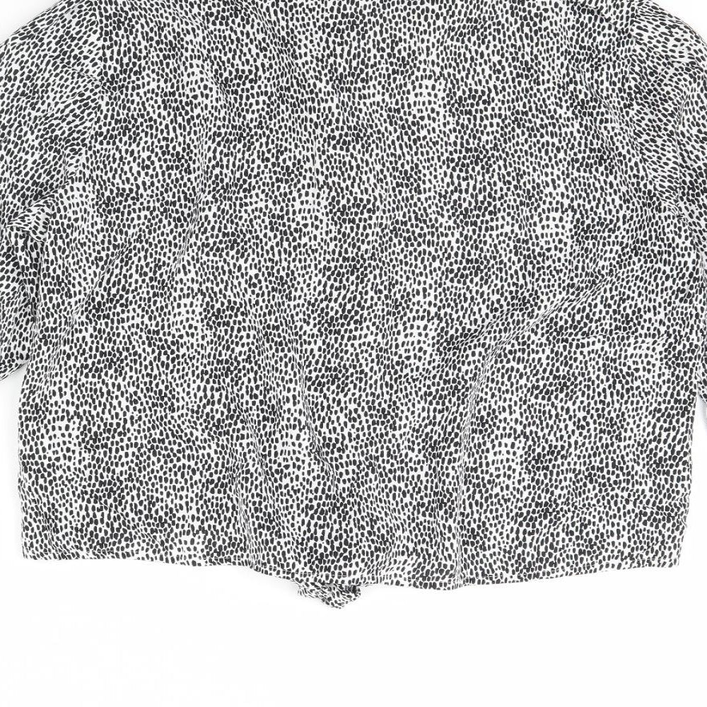 F&F Womens Black Geometric Basic Button-Up Size 18