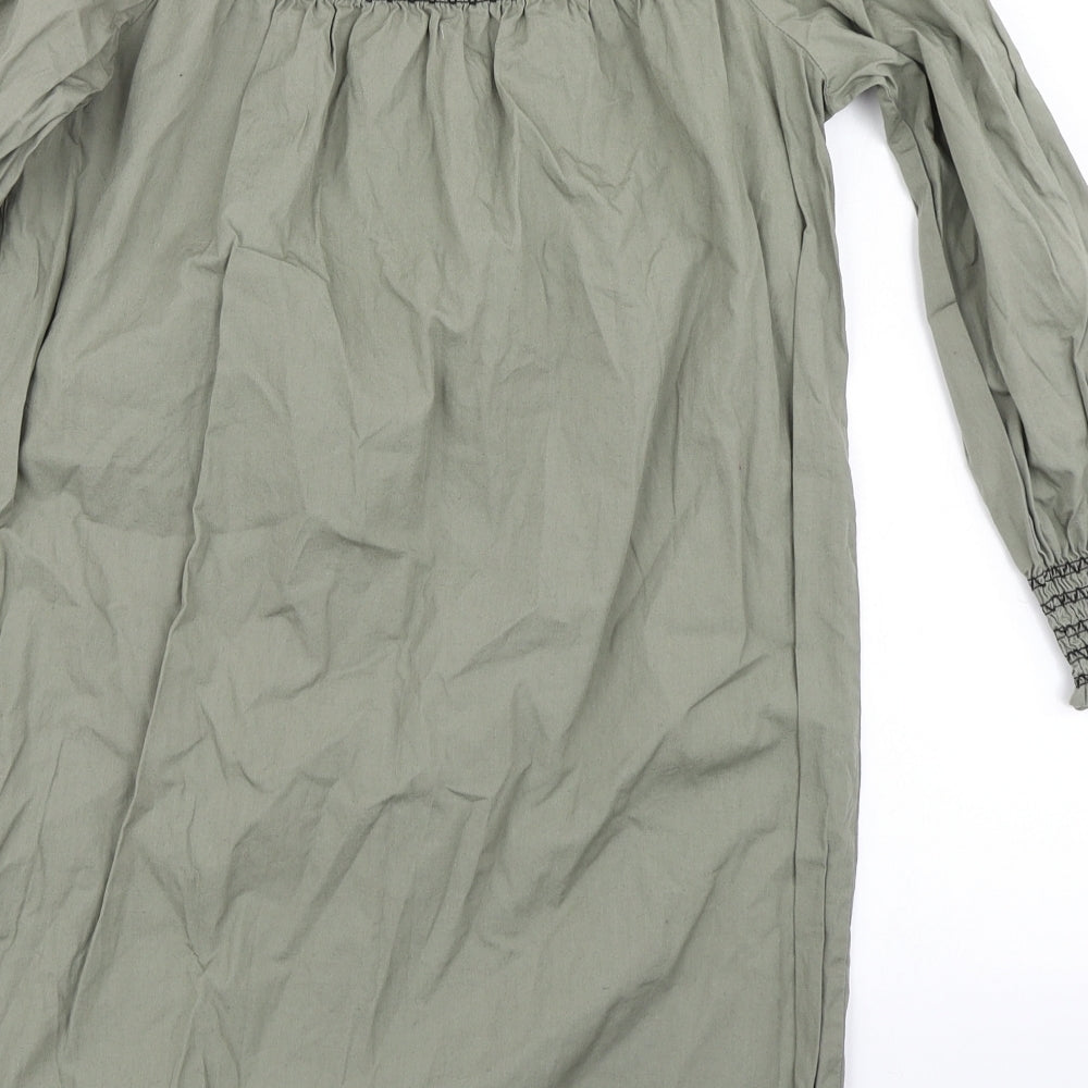 Brand and care label for New Look women’s green a-line, size UK 10