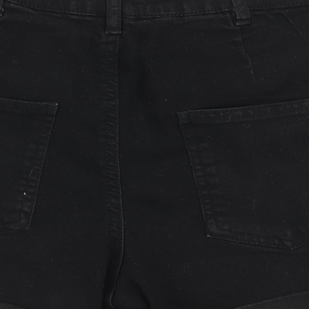 Brand and care label for Select women’s black hot pants shorts, size UK 6