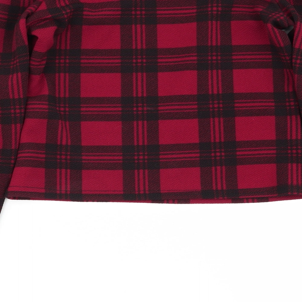 Boohoo Womens Multicoloured Check Basic Blouse Size 6