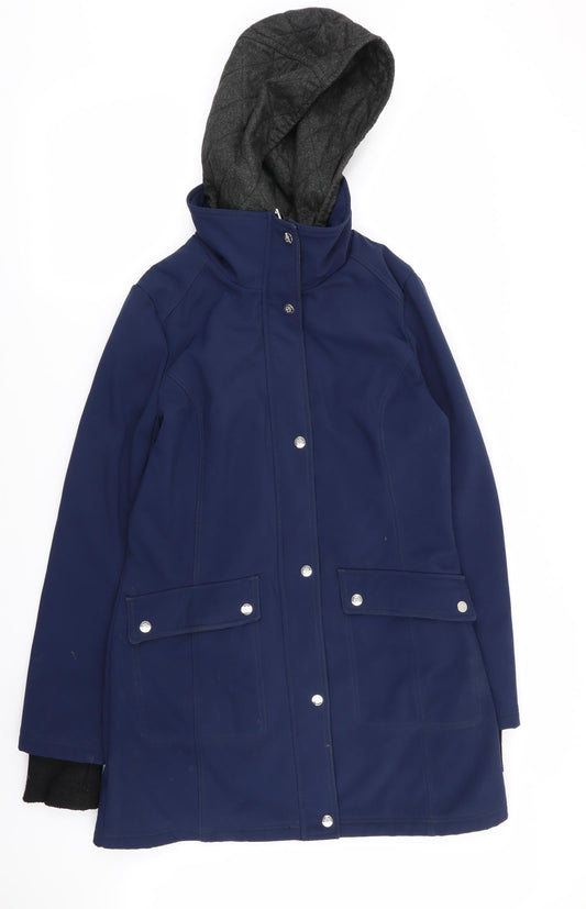 Additional front view of Jessica Simpson women’s blue overcoat coat, size S