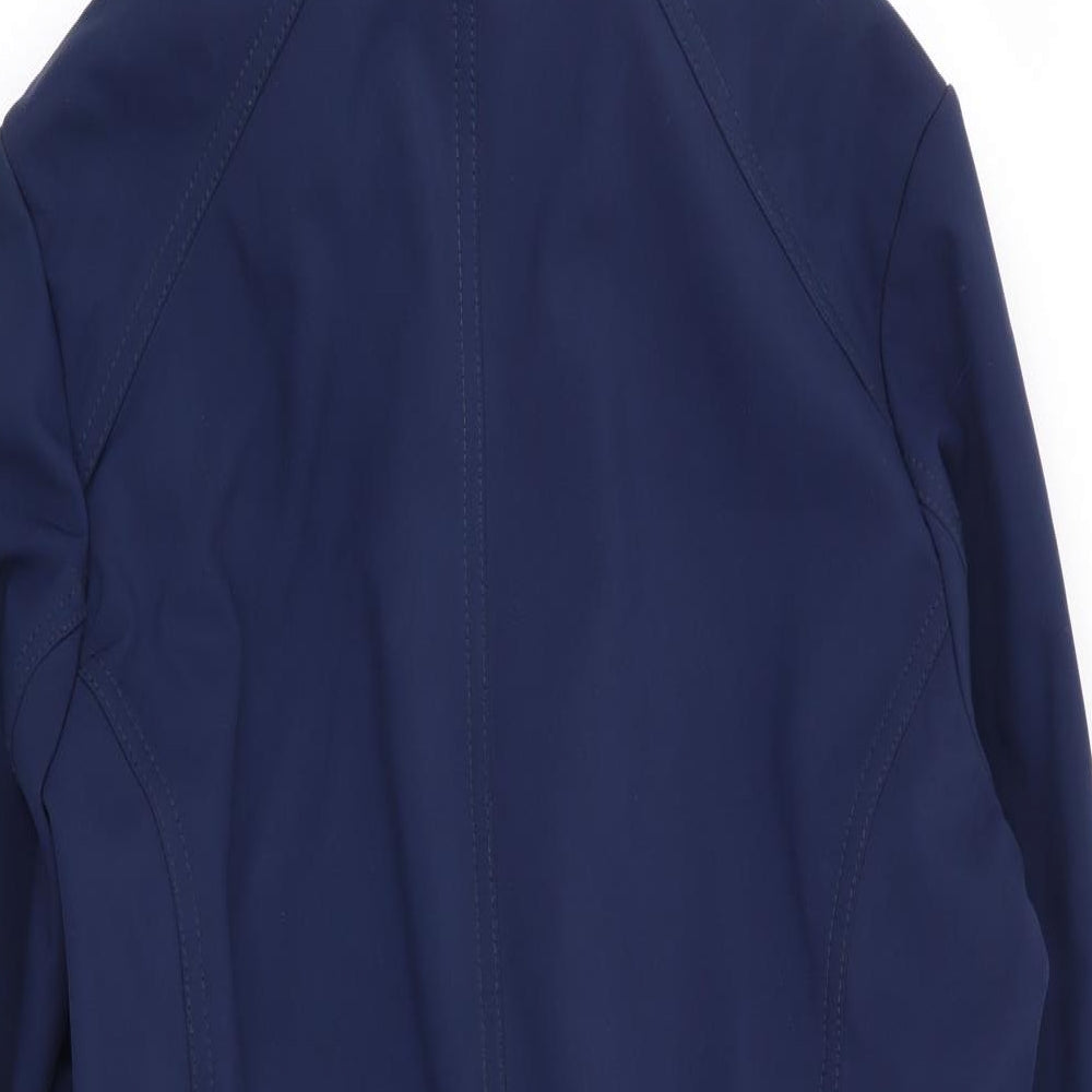 Brand and care label for Jessica Simpson women’s blue overcoat coat, size S