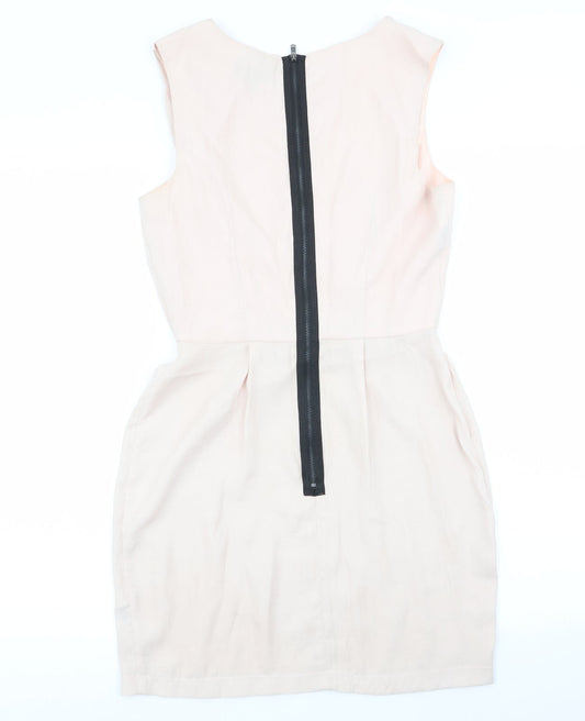 Topshop Womens Pink Fit & Flare Size 6