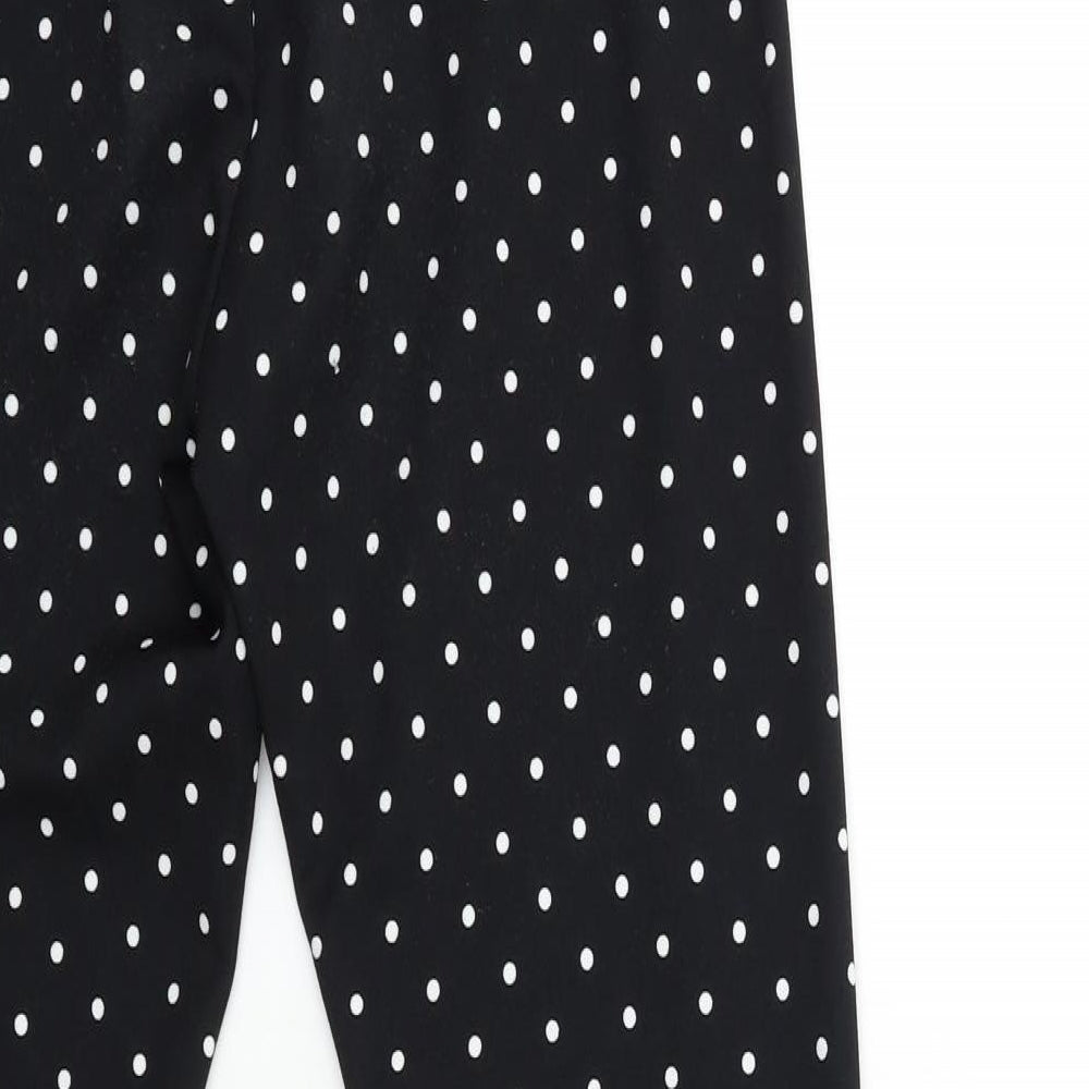 SheIn Womens Black Polka Dot Trousers Size M L28 in