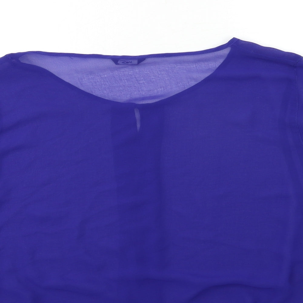 Womens UK Size 14 M&Co Blue Basic Blouse