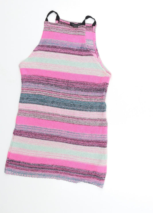 Atmosphere Womens Pink Striped Knit Bodycon Size 8