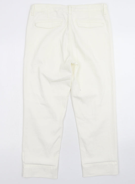 NEXT Womens White Denim Straight Jeans Size 10 L25 in