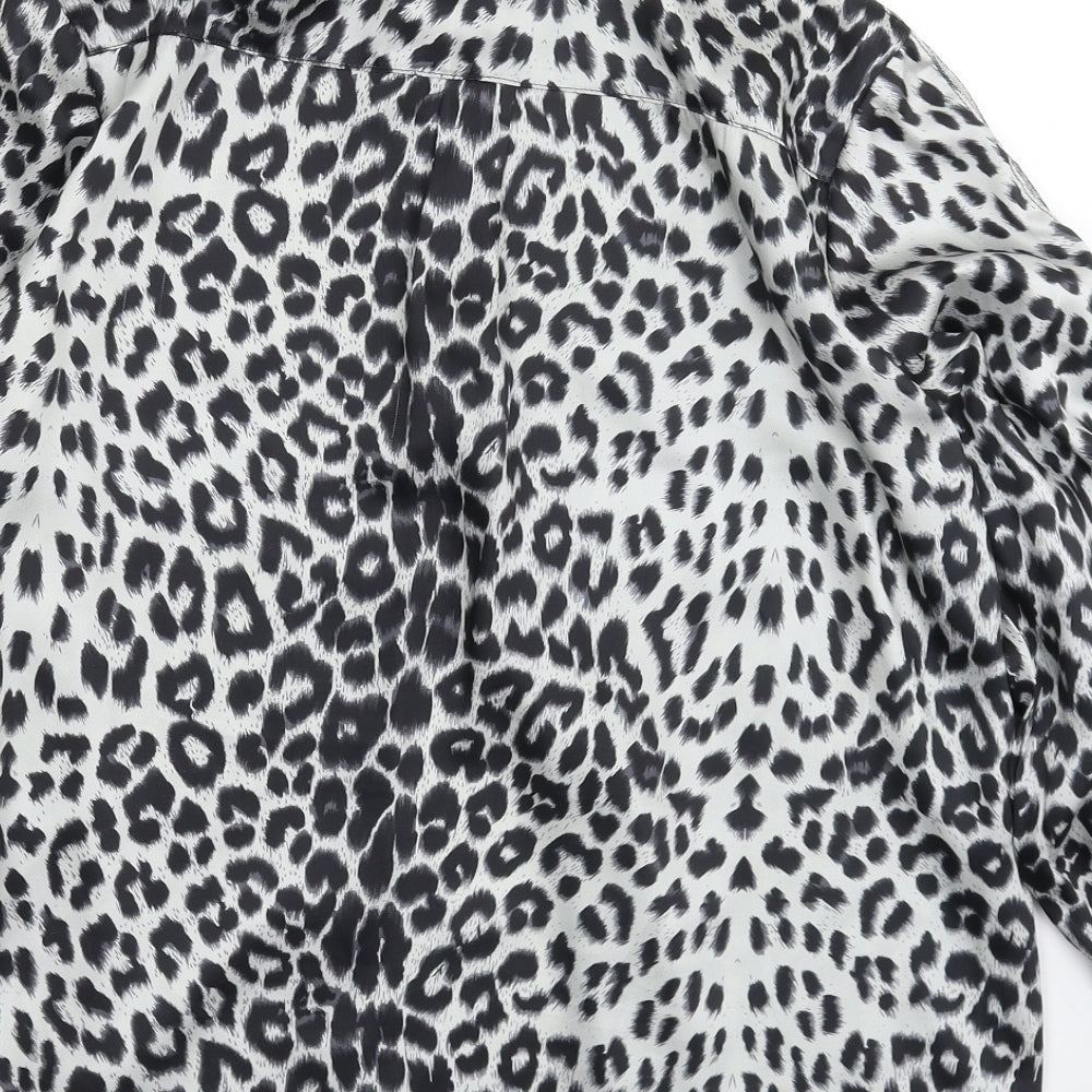 Exquiss Womens Multicoloured Animal Print Basic Button-Up Size L