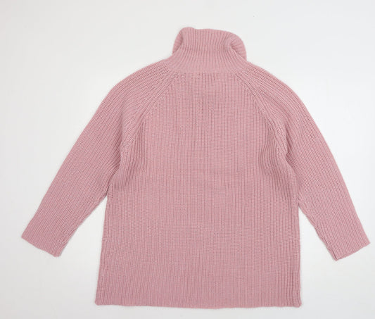 Womens UK Size M Pure & Natural Pink Pullover Jumper