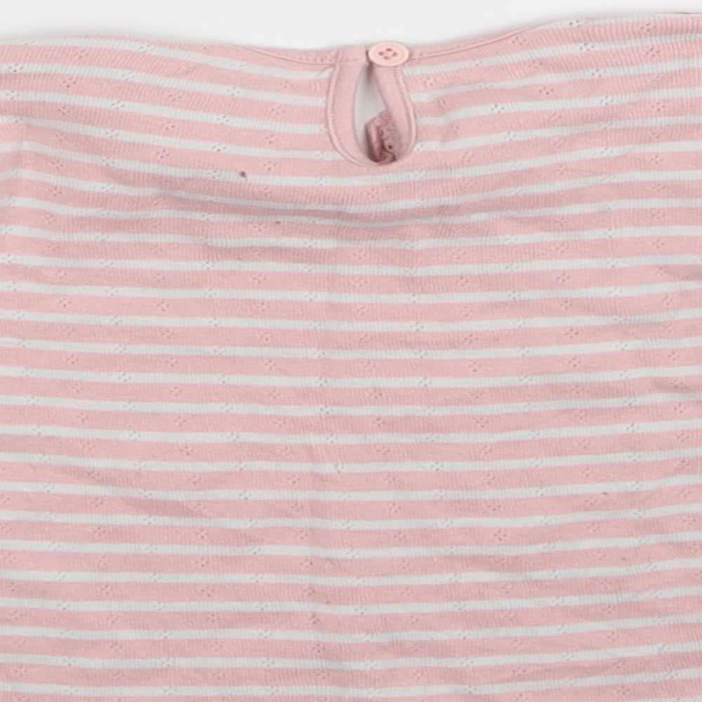 Matalan Girls Pink Striped Pullover Sweatshirt Size 3-4 Years