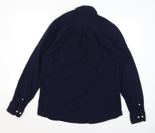 F&F Mens Blue Button-Up Size L