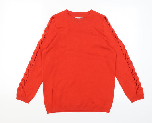 Womens UK Size 12 Soon Red Pullover Jumper
