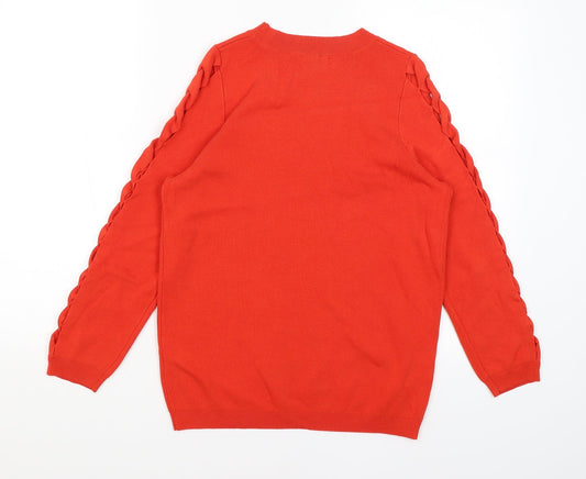 Womens UK Size 12 Soon Red Pullover Jumper