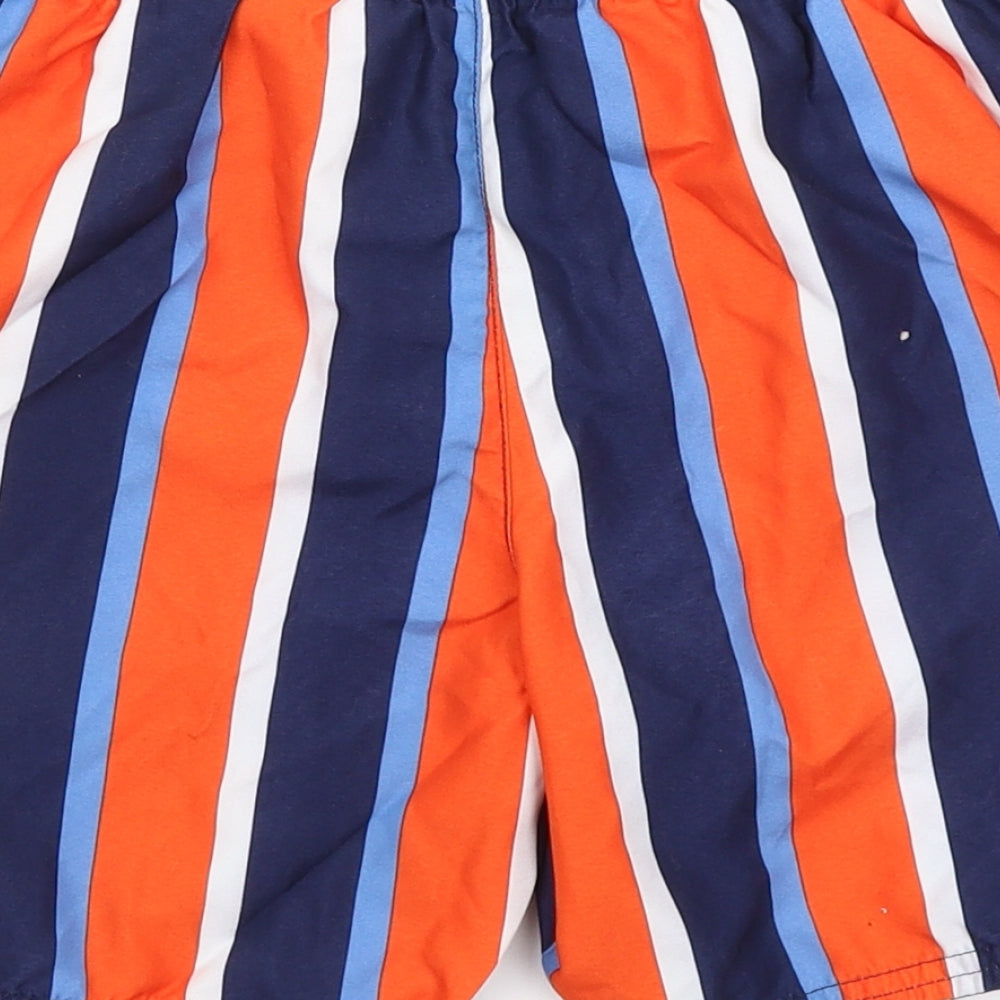 Brand and care label for George boys’ blue striped bermuda shorts, size 9-10, years
