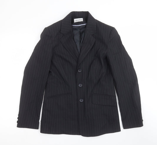 Additional front view of Primark women’s black striped jacket suit jacket, size UK 12