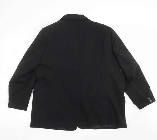 Back view of Classics women’s black jacket suit jacket, size UK 20