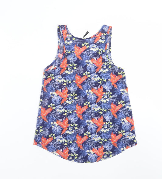 Primark Womens Blue Floral Basic Tank Size 6