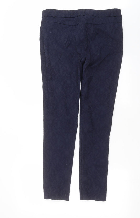 George Womens Blue Floral Trousers Size 12 L29 in