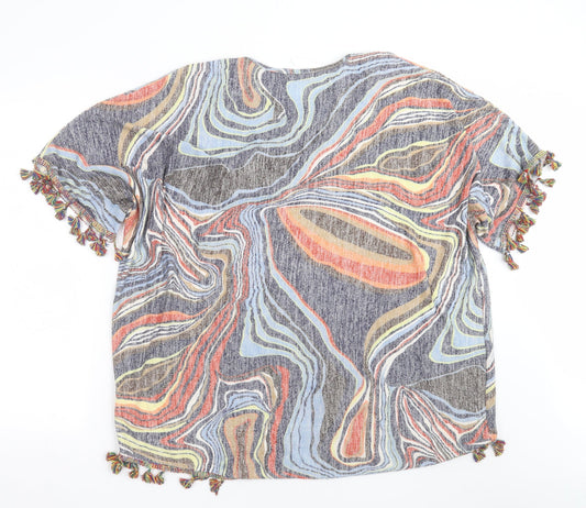 Apricot Womens Multicoloured Geometric Knit Pullover Jumper Size S