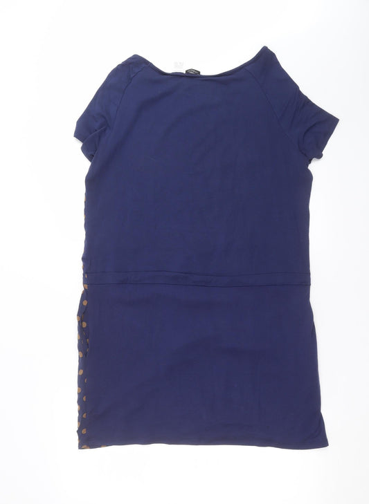 La Redoute Womens Blue Polka Dot T-Shirt Dress Size 12