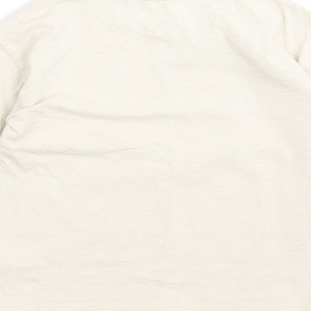 Brand and care label for George girls’ beige basic t-shirt, size 3-4, years - k
