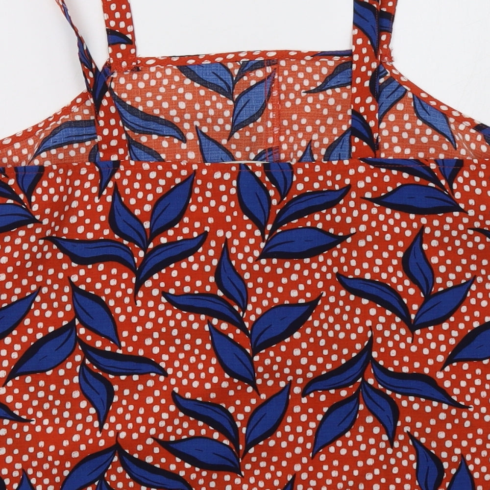 George Womens Orange Polka Dot Basic Tank Size 10