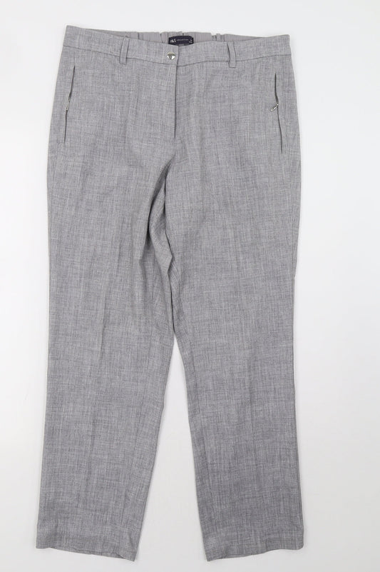 Womens UK Size 14 Marks and Spencer Regular Fit Grey Trousers