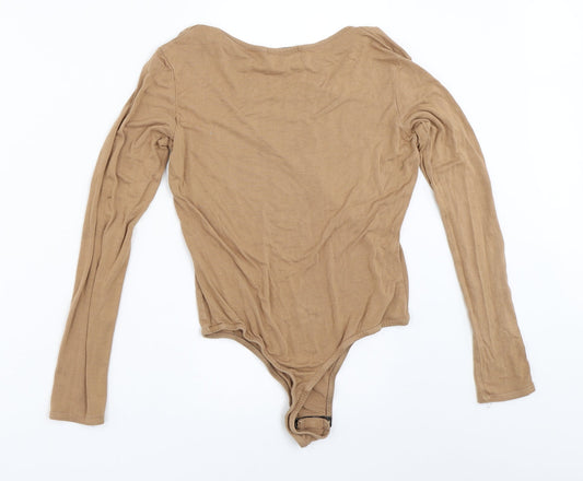 Womens UK Size 8 In the Style Beige Basic T-Shirt