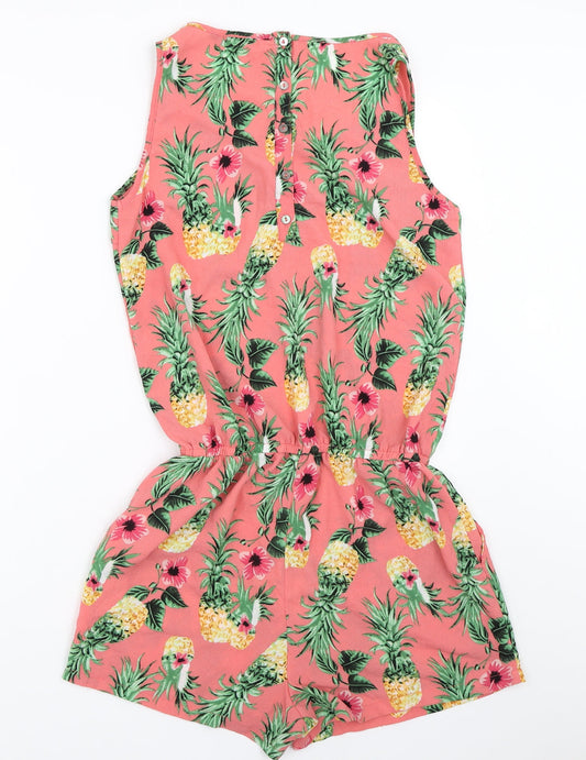 Back view of Only women’s pink playsuit one-piece, size UK 36