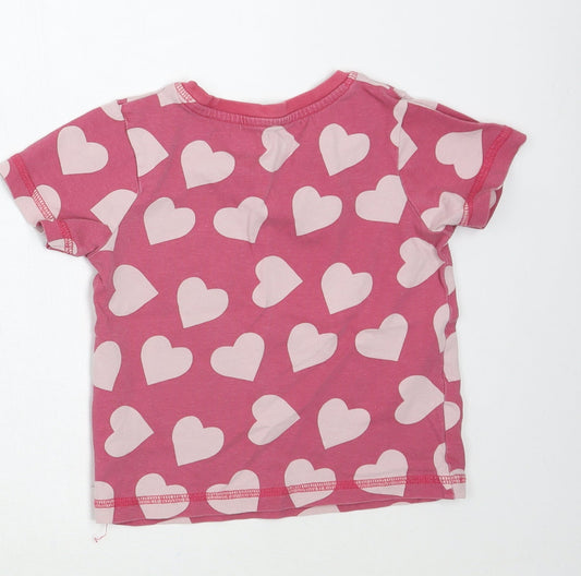 TU Girls Pink Geometric Basic T-Shirt Size 3-4 Years