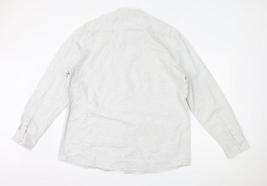 George Mens Grey Button-Up Size XL
