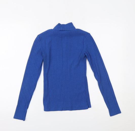 Topshop Womens Blue Basic Blouse Size 6